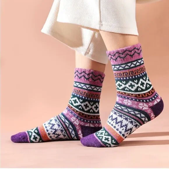 Nordic style wool winter socks